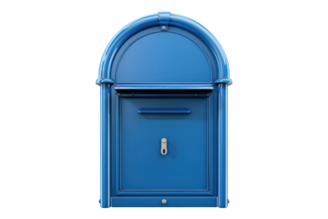 Blue mailbox or collection isolated on transparent background