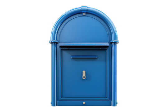 Blue mailbox or collection isolated on transparent background