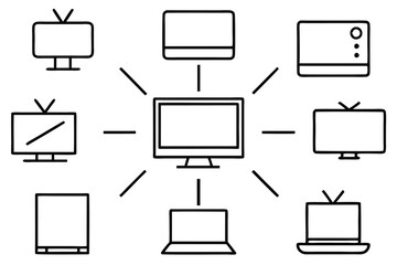 LED TVs Artistic Line Art Illustration Techniques Gallery