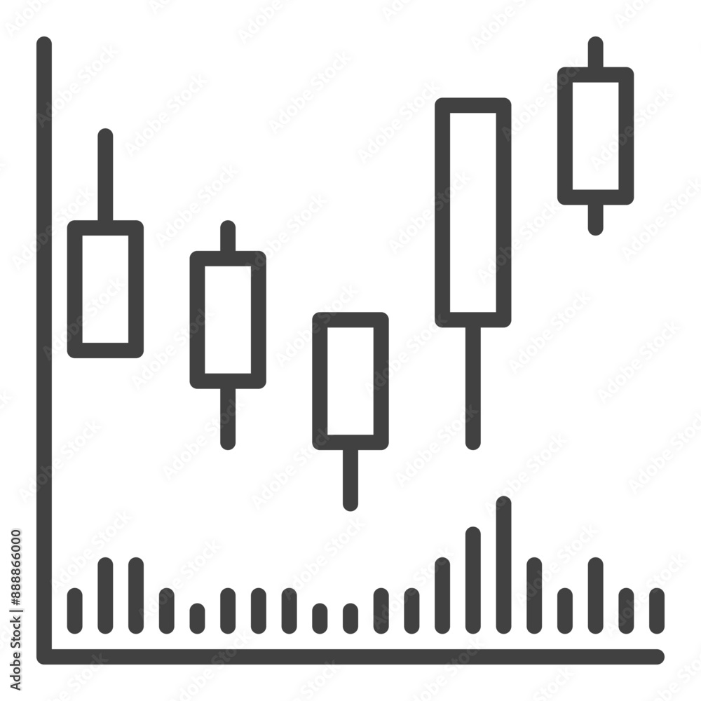 Poster technical analysis vector candlestick outline icon or sign