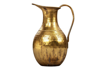 Brass water jug isolated on transparent background