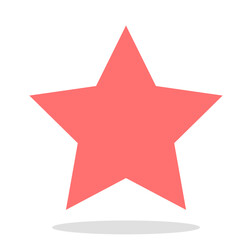 Red star icon vector on a white background.