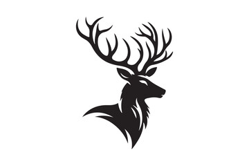 Deer Head silhouette vector art illustration