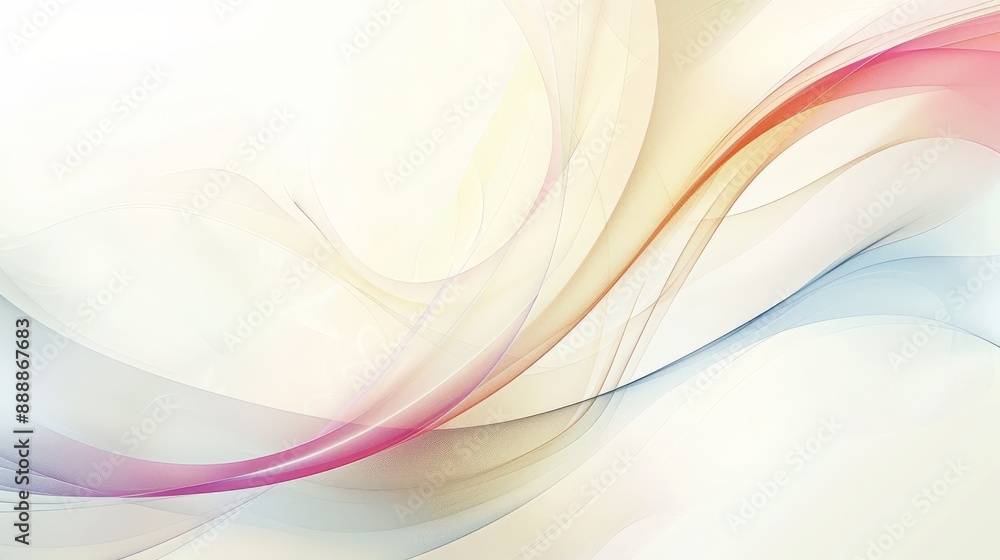 Poster simple white background with smooth lines light color