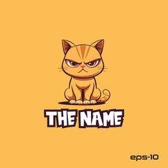 Angry cat, character, vector, illustration, eps 10, mascot, logo, cute