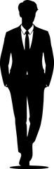 silhouette of a man with business suit, business man vector illustration