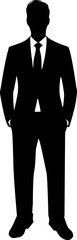 silhouette of a man in a  business suit. business man vector illustration