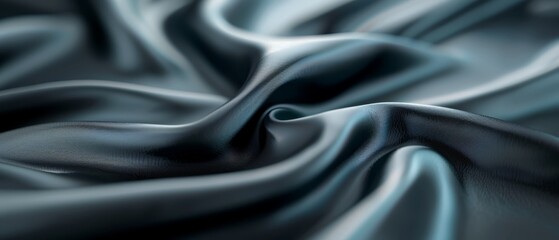 Fototapeta premium A tight shot of a black-and-blue fabric featuring a undulating wave pattern at its surface