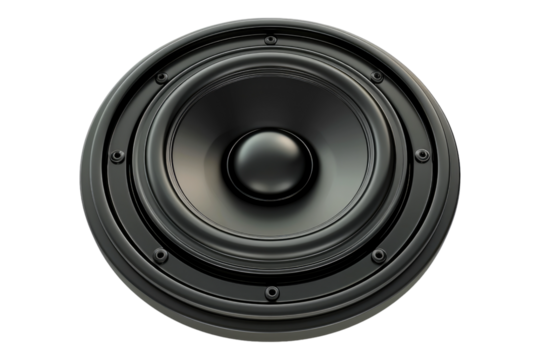 Car acoustic speaker isolated on transparent background