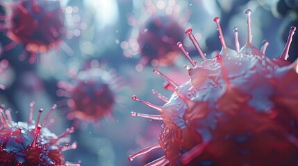 Virus moving close-up. Microbiology and virology concept. High quality 4k footage.