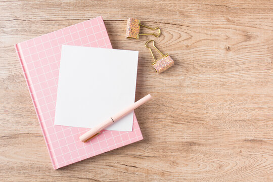 flat lay book and stationery