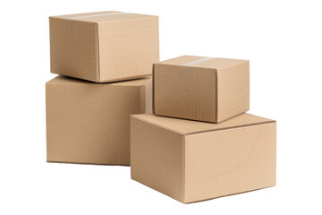 Obraz premium Cardboard boxes isolated on transparent background