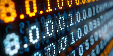 Obraz premium Abstract binary coding on dark background. Matrix and security concept. 3D Rendering.