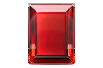 Carmine glass case isolated on transparent background