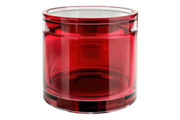 Carmine glass case isolated on transparent background