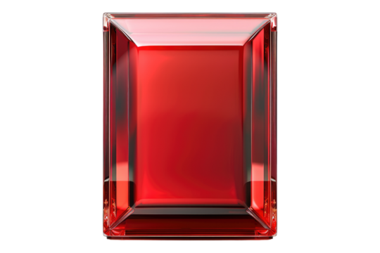 Carmine glass case isolated on transparent background
