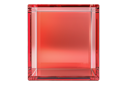 Carmine glass case isolated on transparent background
