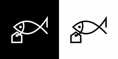 Fish label logo. Perfect for fishing businesses or companies related to this logo.