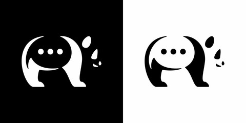 Panda chat logo. Perfect for communication services businesses or companies related to this logo.