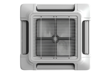 Ceiling cassette air conditioning units isolated on transparent background