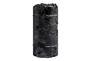 Charcoal energy bank isolated on transparent background