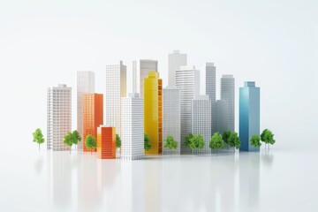 Fototapeta premium Rendering of Corporate Property Management Generative Illustration