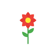 flowers icon color or logo illustration flat color style	