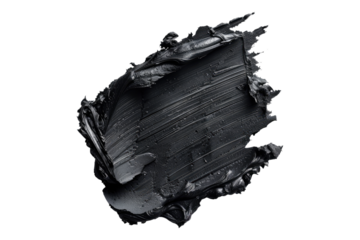 Charcoal paste isolated on transparent background