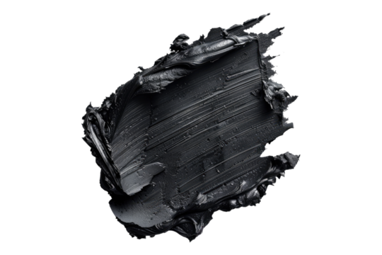 Charcoal paste isolated on transparent background