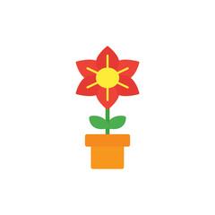 flowers icon color or logo illustration flat color style	