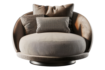 Chic seating option for the modern living isolated on transparent background