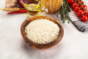 Dry Arborio rice for risotto