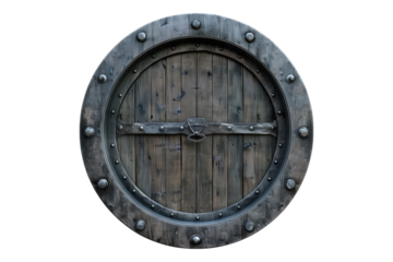 Circular opening door isolated on transparent background