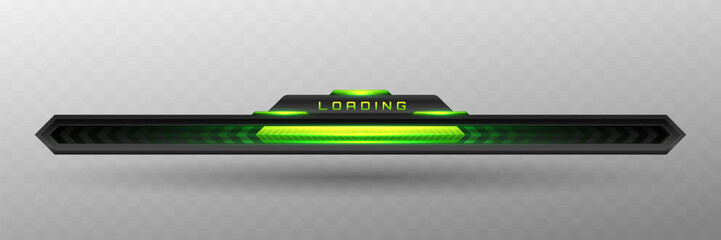 Loading Progress Bar in Neon Green and Black for Futuristic UI Designs