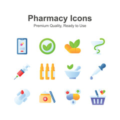 Get your hold on this creatively designed pharmacy icons