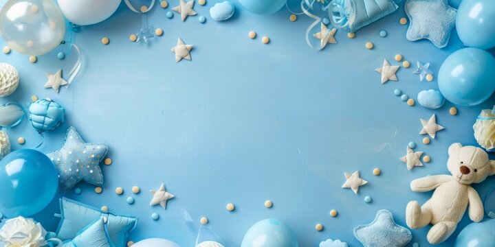 Fototapeta Baby shower , card, banner . It's a boy