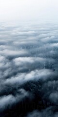 Obraz premium Aerial view of a smog-covered city, representing air pollution