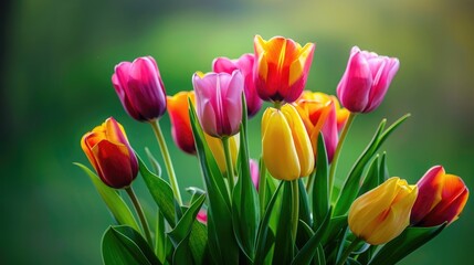 Beautiful and Colorful Tulip Bouquet
