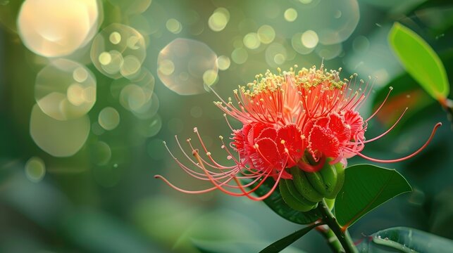 Beautiful Flower in the Garden Brownea grandiceps