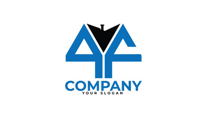 QF letter creative real estate vector logo design.