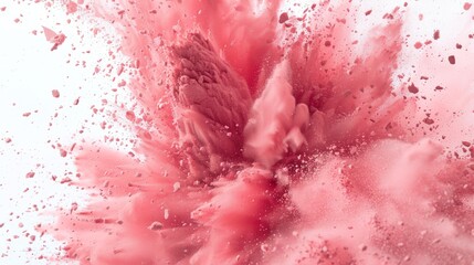 Fototapeta premium Colorful powder explosion splashes isolated on white background