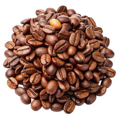Obraz premium Pile of coffee beans isolated on transparent background