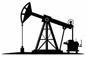 Oil pump jack Silhouette Vector art, Pump jack black Clip art, petrol pumpjack flat vector icon

