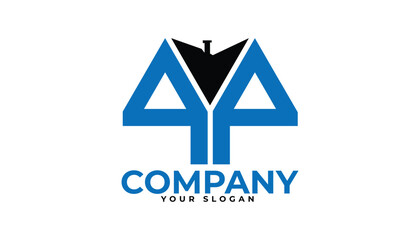 QQ letter creative real estate vector logo design.