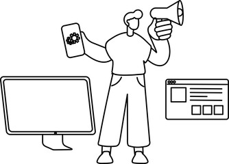 Business Digital Marketing Duotone Style Line