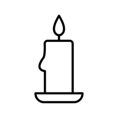 Candle icon, logo isolated colo editable