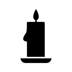 Candle icon, logo isolated colo editable