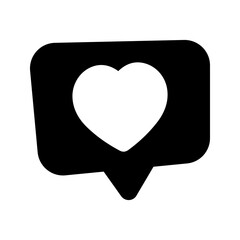 social media like notification icon with heart symbol color editable