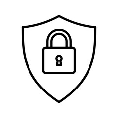 secure glyph security shield with lock icon vector color editable