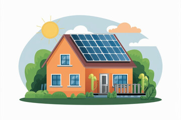 solar panels on a house, house with panels